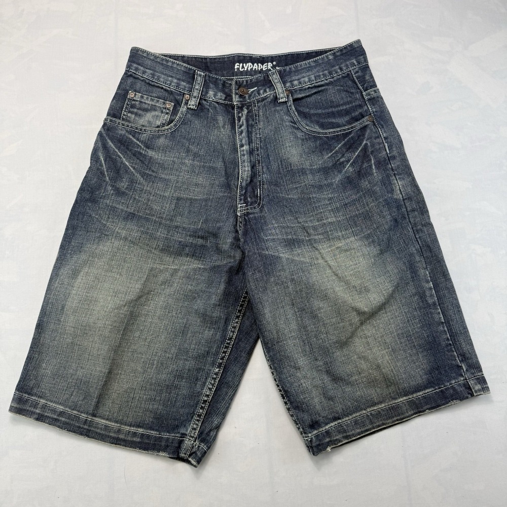 Flypaper Jeans Shorts Distressed Faded Denim Y2K Streetwear Men's 31